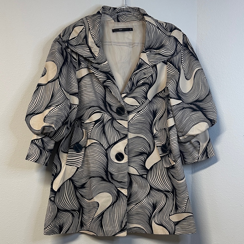 Hazel Anthropologie Wavy Abstract Lightweight Topper Lagenlook Women's Size S